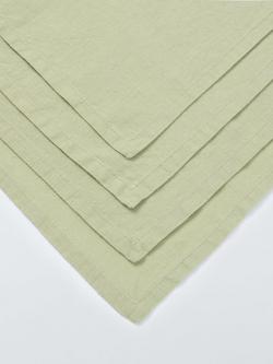 John Lewis Cotton Linen Blend Napkins, Set of 4, Pistachio - view 2, Pistachio