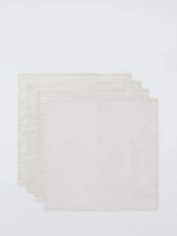 John Lewis Cotton Linen Blend Napkins, Set of 4, Greige, Grey
