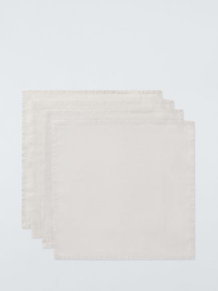 John Lewis Cotton Linen Blend Napkins, Set of 4, Greige, Grey