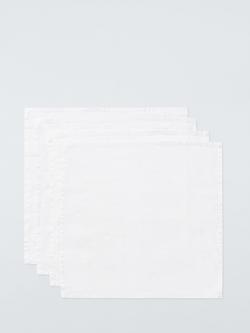 John Lewis Cotton Linen Blend Napkins, Set of 4, White, White