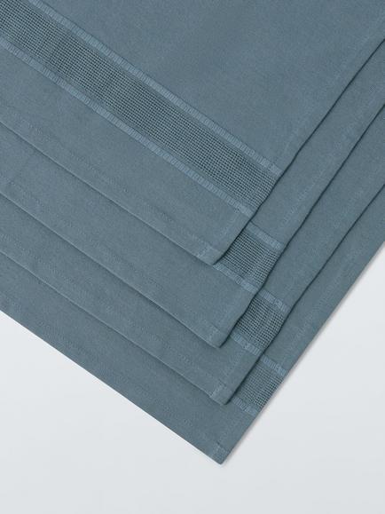 John Lewis Organic Cotton Border Napkins, Set of 4, Grey - view 2, Grey