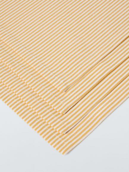 John Lewis Ticking Stripe Cotton Napkins, Set of 4, Pollen Yellow - view 2, Pollen Yellow