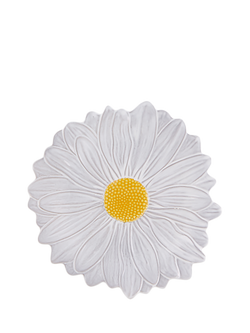 Bordallo Pinheiro Maria Flor Daisy Earthenware Dessert Plate, 23cm, White/Yellow, White Multi White
