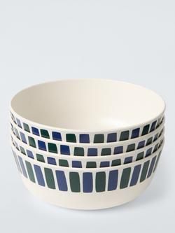 John Lewis Modern Rustic Recycled Plastic Picnic Cereal Bowl, Set of 4, 15cm, Multi, Multi