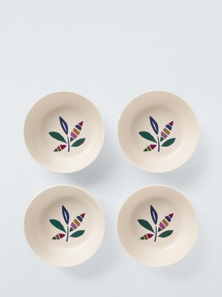 John Lewis Modern Rustic Recycled Plastic Picnic Cereal Bowl, Set of 4, 15cm, Multi - view 2, Multi