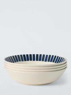 John Lewis Modern Rustic Recycled Plastic Picnic Pasta Bowl, Set of 4, 22cm, Multi, Multi