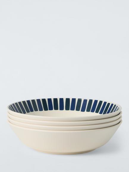 John Lewis Modern Rustic Recycled Plastic Picnic Pasta Bowl, Set of 4, 22cm, Multi, Multi