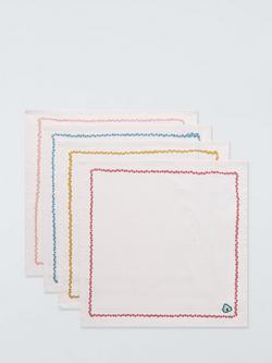 John Lewis x Sanderson Embroidered Cotton Napkins, Set of 4, Multi, Multi
