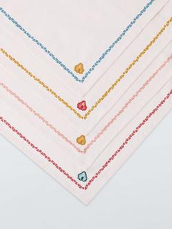 John Lewis x Sanderson Embroidered Cotton Napkins, Set of 4, Multi - view 2, Multi