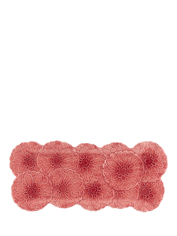 Bordallo Pinheiro Maria Flor Earthenware Tart Tray, 47cm, Pink, Pink Rose