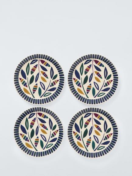 John Lewis Modern Rustic Recycled Plastic Picnic Dinner Plate, Set of 4, 25.4cm, Multi, Multi