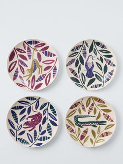 John Lewis Modern Rustic Recycled Plastic Picnic Side Plate, Set of 4, 20cm, Multi, Multi