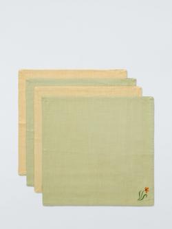 John Lewis x Anine Cecilie Iversen Embroidered Floral Cotton Napkins, Set of 4, Multi