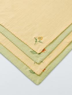 John Lewis x Anine Cecilie Iversen Embroidered Floral Cotton Napkins, Set of 4 - view 2, Multi