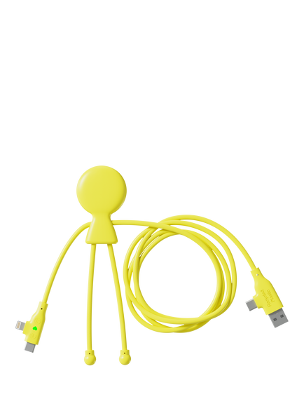 Xoopar Mr Bio Long Fast Charging Cable, Yellow, Yellow