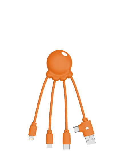 Xoopar Octopus Charging Cable, Orange, Orange