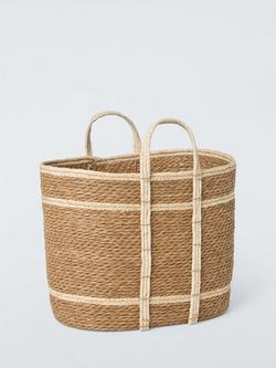John Lewis Slim 2 Tone Bulrush Basket, Natural, Natural