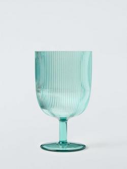 John Lewis Ribbed Plastic Picnic Wine Glass, Set of 4, 500ml, Aqua - view 2, Aqua