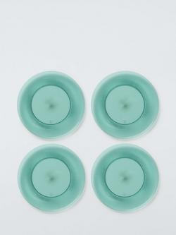 John Lewis Ribbed Plastic Picnic Plate, Set of 4, 25.5cm, Aqua, Aqua