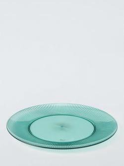 John Lewis Ribbed Plastic Picnic Plate, Set of 4, 25.5cm, Aqua - view 2, Aqua