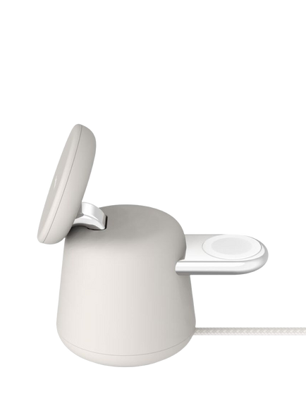 Belkin BoostCharge Pro 2-in-1 Wireless Charging Dock with Qi2, 15W - view 2, Sand