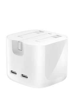 Belkin BoostCharge Pro Dual USB-C Wall Charger, 50W, White - view 2, White
