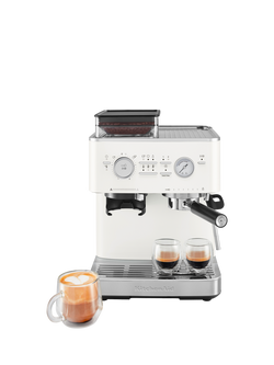 KitchenAid 5KES6551BPL Semi Automatic Coffee Machine, Porcelain White - view 2, Porcelain White