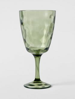 John Lewis Wave Plastic Picnic Wine Glass 500ml, Green, Green