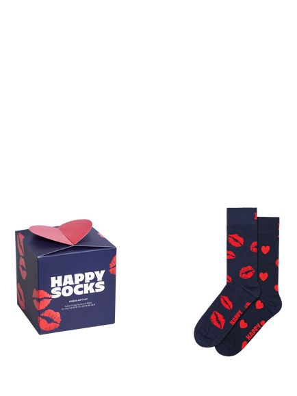 Happy Socks Hearts Socks Gift Set, Pack of 2, Navy, Navy