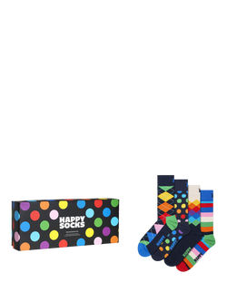 Happy Socks Multicolour Socks Gift Set, Pack of 4, Multi, Multi