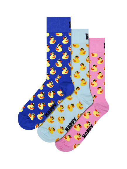 Happy Socks Rubber Duck Socks Gift Set, Pack of 3, Multi, Multi