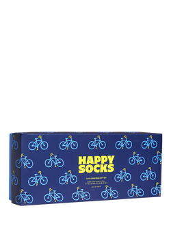 Happy Socks Bike Socks Gift Set, Pack of 4, Blue/Multi, Blue/Multi