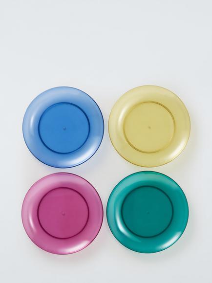 John Lewis Stackable Plastic Picnic Plates, Set of 4, 23cm, Multi, Multi