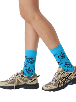 Happy Socks Cat Socks, Blue - view 2, Blue