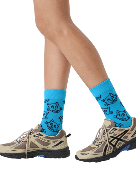 Happy Socks Cat Socks, Blue - view 2, Blue