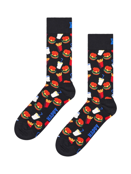 Happy Socks Hamburger Socks, Black/Multi, Black/Multi