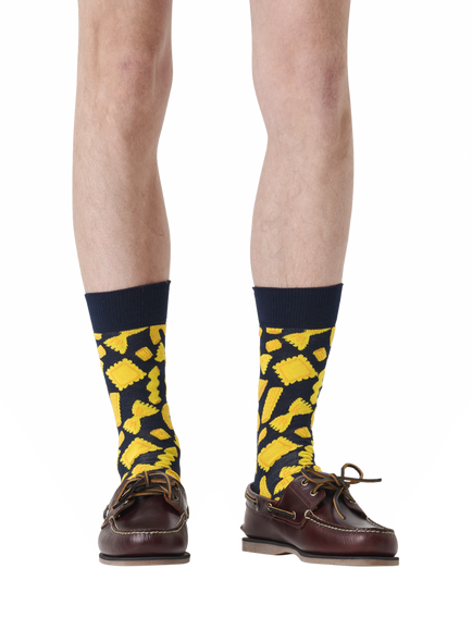Happy Socks Pasta Socks, Black/Multi - view 2, Black/Multi