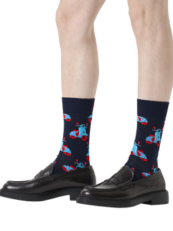 Happy Socks Scooter Socks, Navy - view 2, Navy