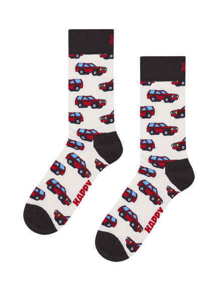 Happy Socks SUV Socks, White/Red, White/Red