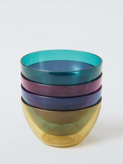 John Lewis Stackable Plastic Picnic Cereal Bowls, Set of 4, 8cm, Multi, Multi