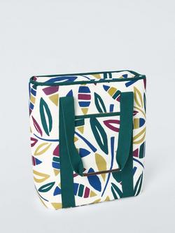 John Lewis Modern Rustic Leaf Print Picnic Cooler Bag, 15L, Multi, Multi