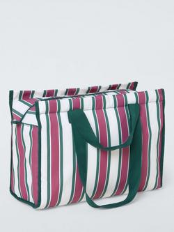 John Lewis Striped Picnic Cooler Bag, 20L, Pink/Multi, Multi