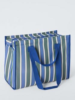 John Lewis Striped Picnic Cooler Bag, 30L, Blue/Multi, Multi