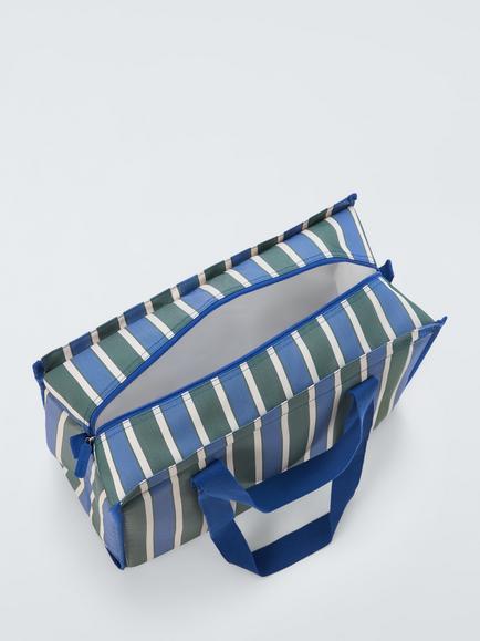 John Lewis Striped Picnic Cooler Bag, 30L, Blue/Multi - view 2, Multi