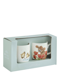 Wrendale Designs Christmas Bone China Mugs, Set of 2, 310ml, Multi Multi