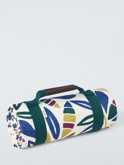 John Lewis Modern Rustic Extra Large Leaf Print Picnic Rug, Multi, Multi