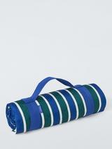 John Lewis Extra Large Striped Quilted Picnic Rug, Blue/Multi