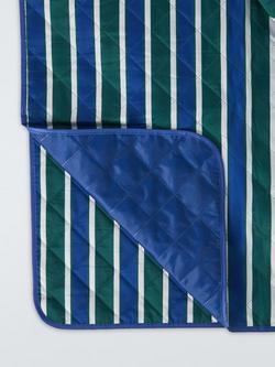 John Lewis Extra Large Striped Quilted Picnic Rug, Blue/Multi - view 2, Multi