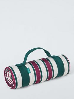 John Lewis Extra Large Striped Quilted Picnic Rug, Pink/Multi, Multi
