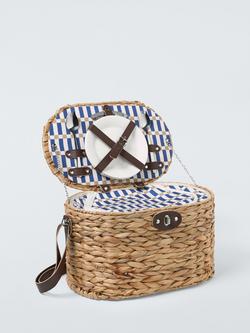 John Lewis Modern Rustic Filled Woven Water Hyacinth Picnic Hamper, 2 Person, Multi